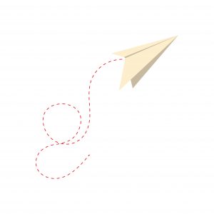 paper airplane flying isolated icon